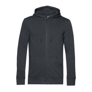 B&C Mens Zipped Hoodie / Asphalt